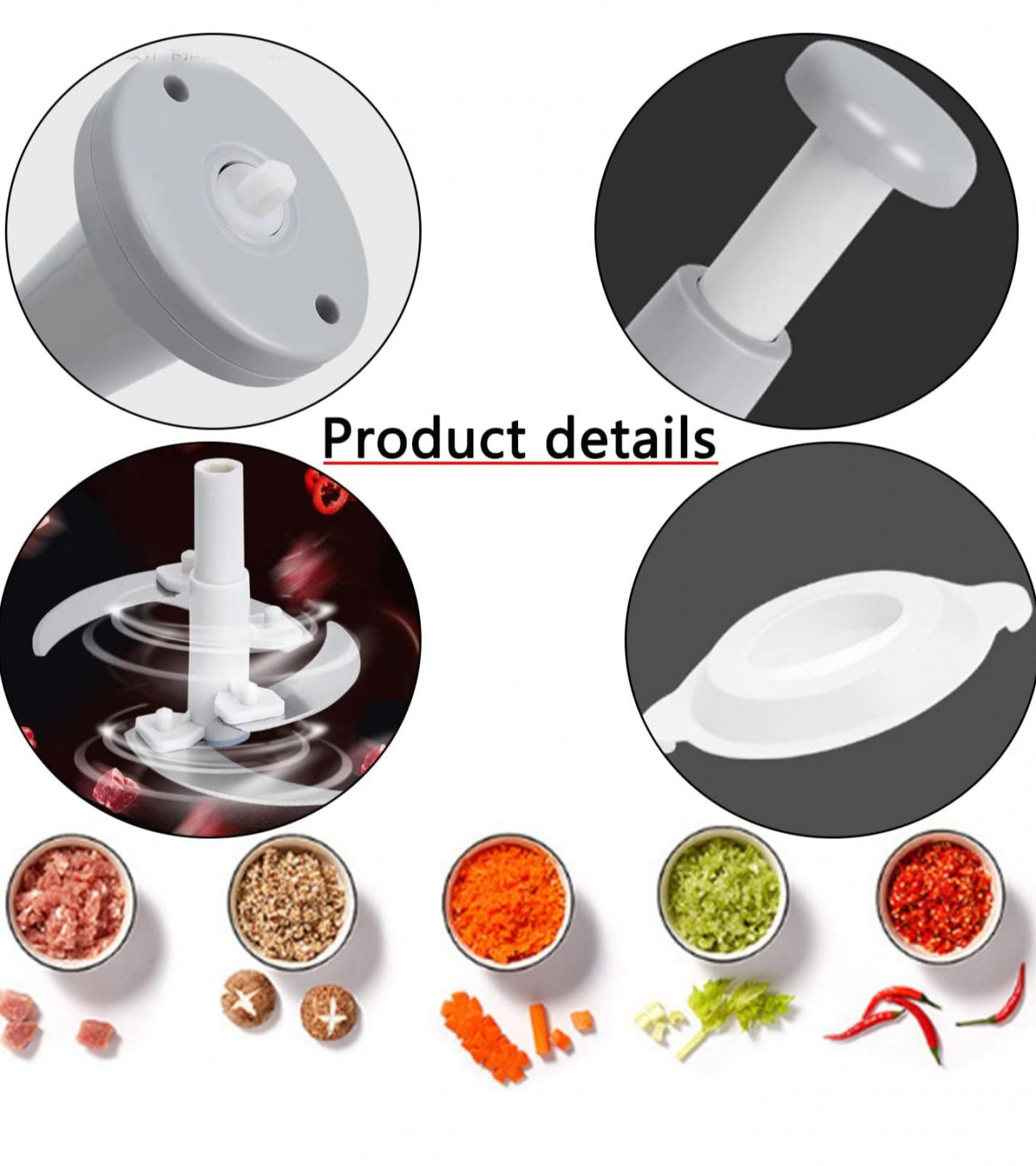 Manual Food Chopper - Hand Push Chopper - Manual Hand Push Speedy Chopper - Vegetable Chopper - 1500ML / 2000ML Meat Fruit and Vegetable Chopper