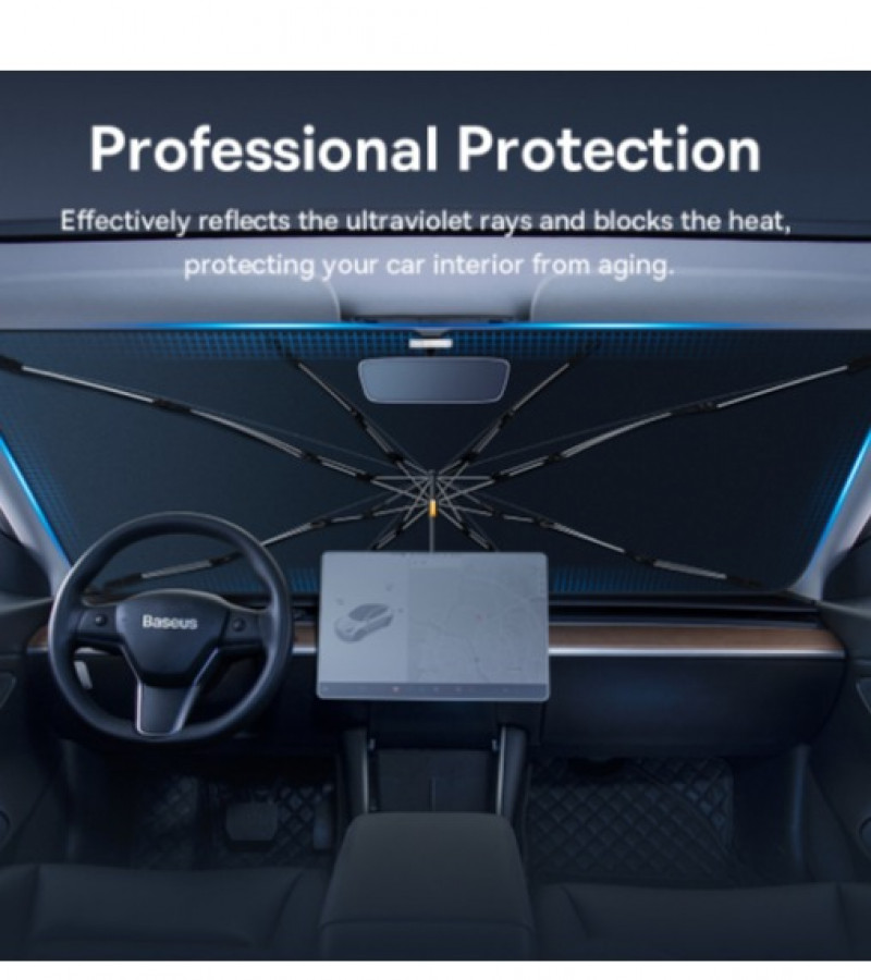 Sun Shade - Car Windshield UV Sunshade - Foldable Sun Shade Umbrella - Sun Visor Heat Protector - Universal Car Sun Shade Umbrella