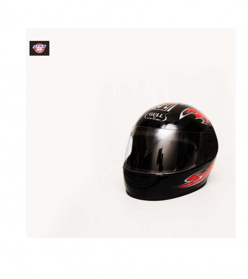 ETHN GULL Bike Helmet - Black - Unbreakable Transparent Visor