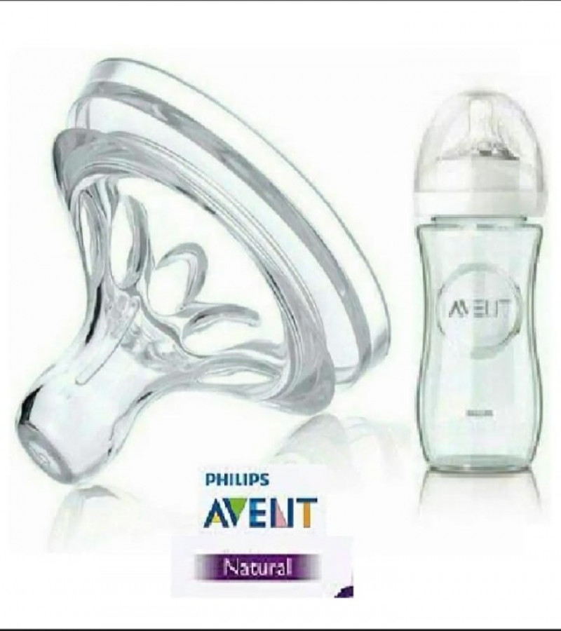 Avent Imported Baby Natural Nipple - Soft Silicon Wide Neck Fast Flow - Pack of 2