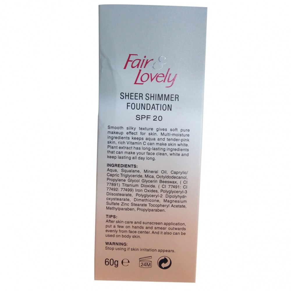 FAIR & LOVELY BB Sheer Shimmer Foundation With SPF 20 - 60 G