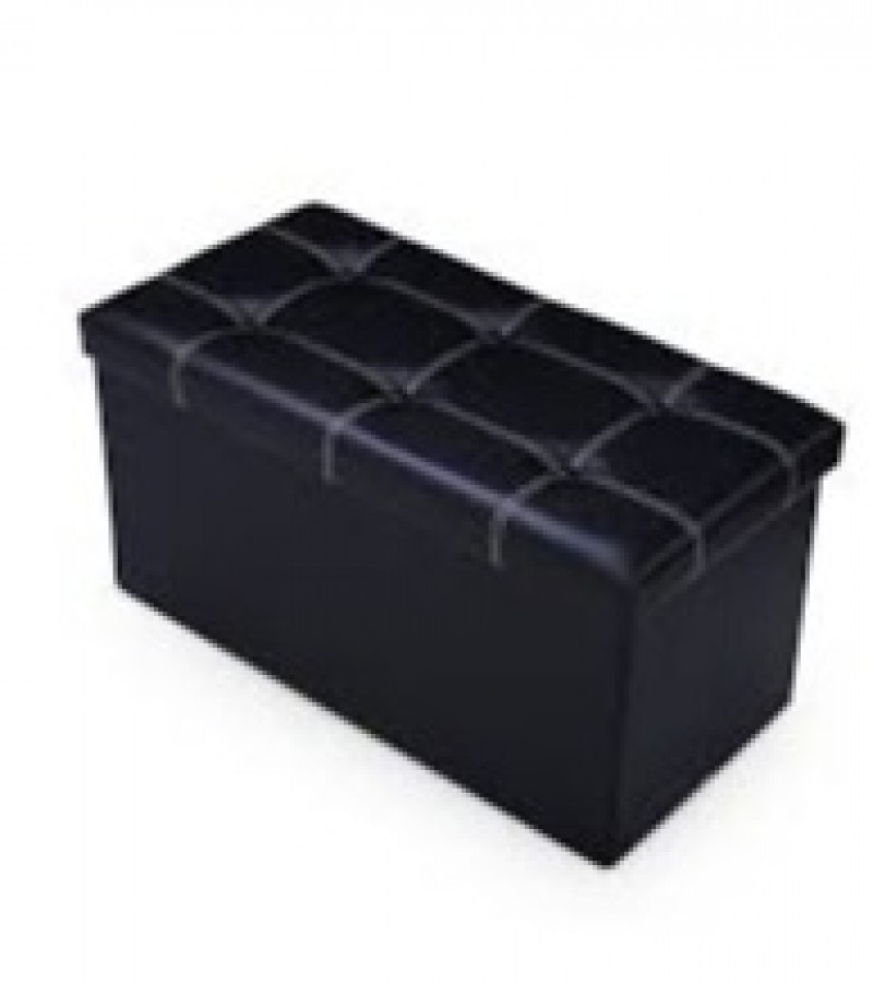 Faux Leather Folding Ottoman Box For Storage & Bench Seat