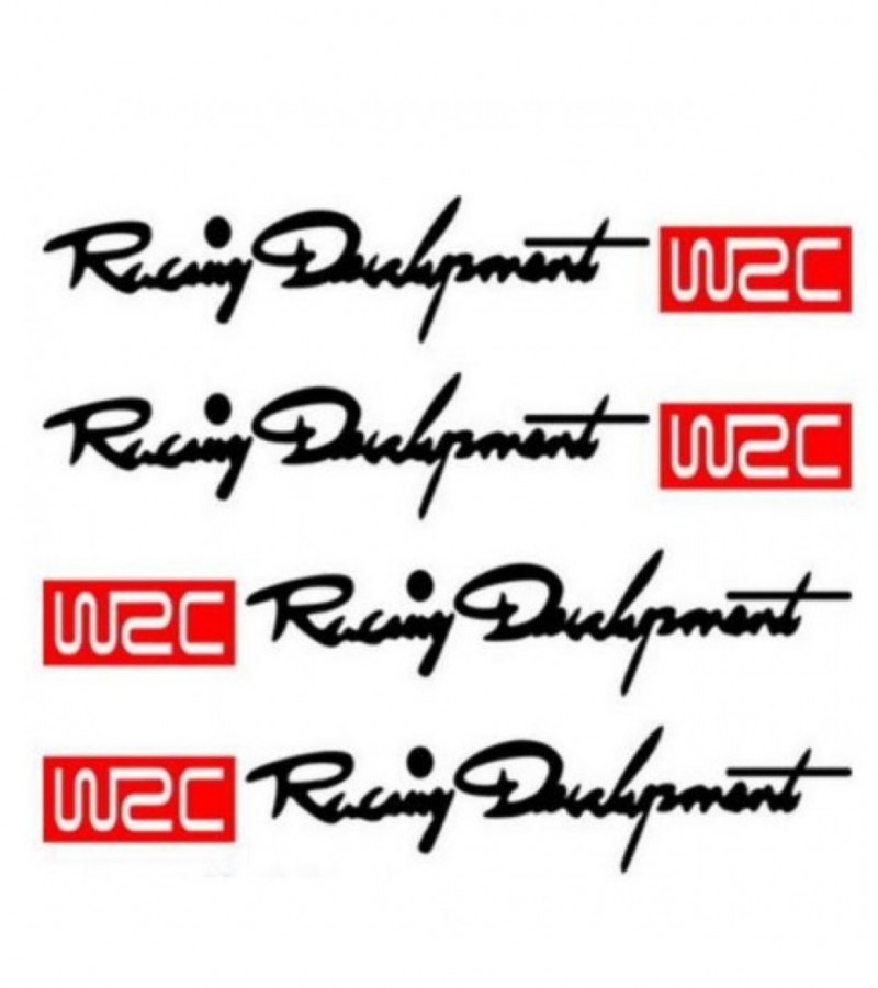4pcs/set WRC Racing Door Handle Stickers - Black