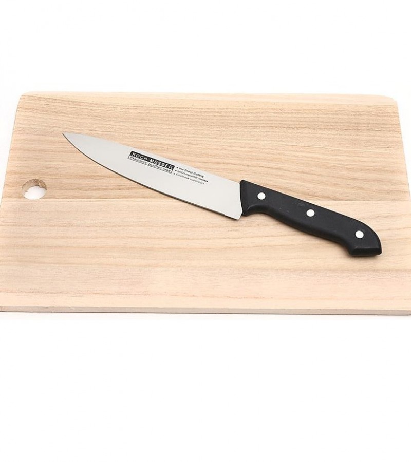 6pcs - Steel Blade Knife Set With Cutting Board