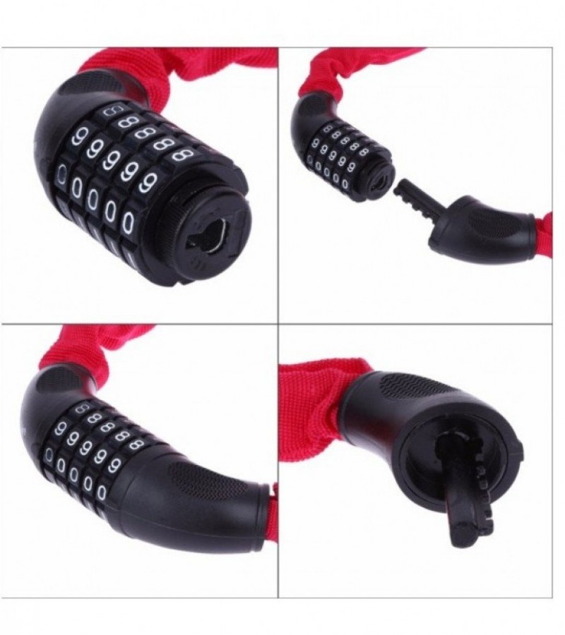 Bicycle Anti-Theft 5 Digit Combination Password Chain Lock