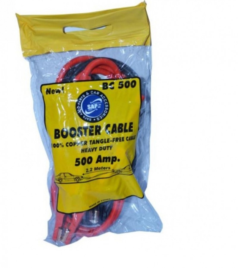 Booster Cables With Extra Heavy-Duty Clamps Emergency Line 500 AMP 2M