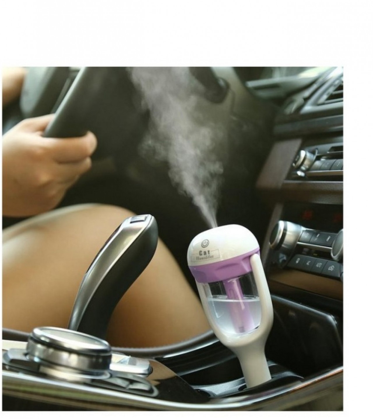 Car Air Purifier Humidifier Aroma Oil Diffuser Cigarette Lighter Air Cleaner
