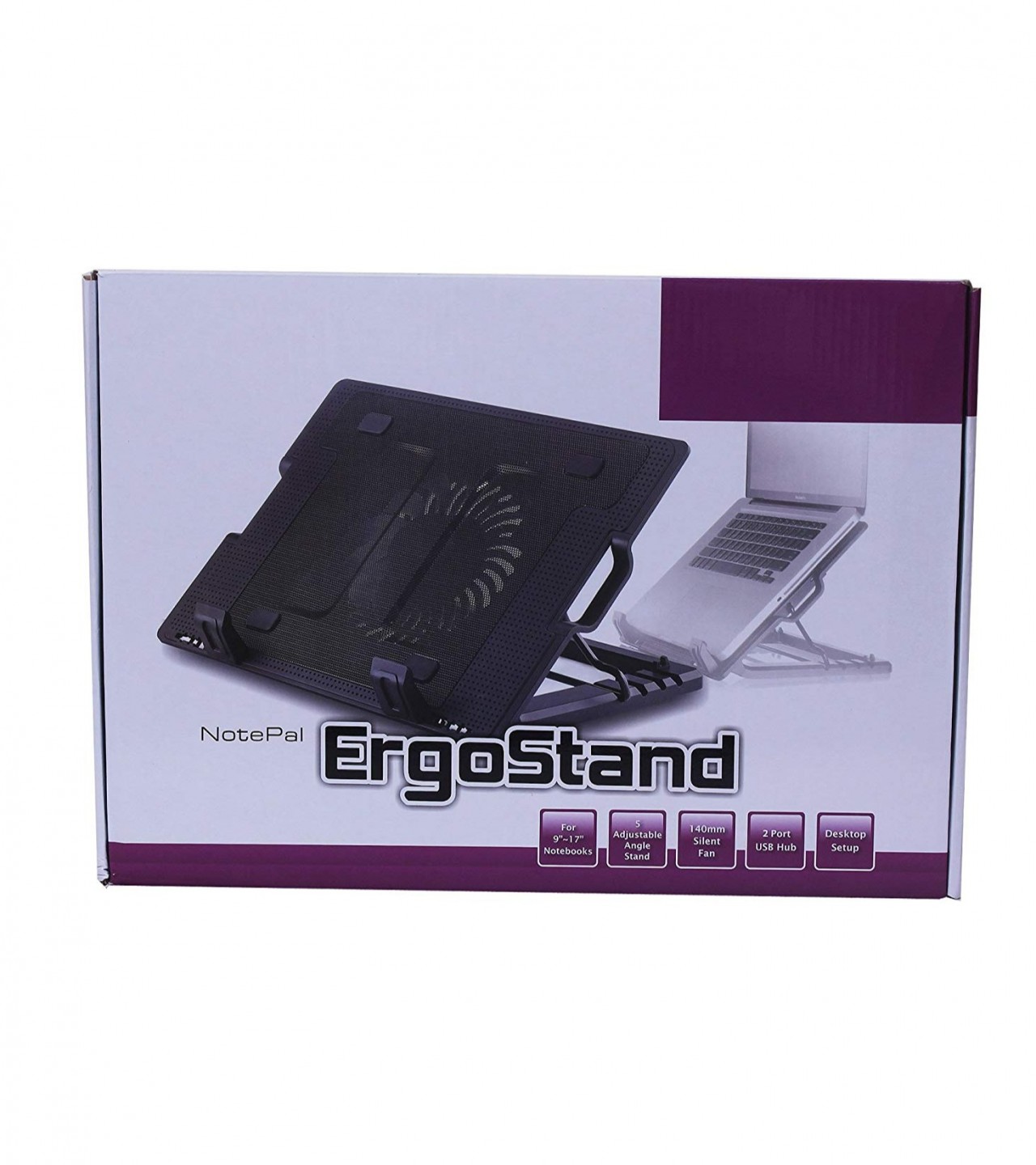 Ergo Adjustable Universal Laptop Cooling Pad M25 - Black