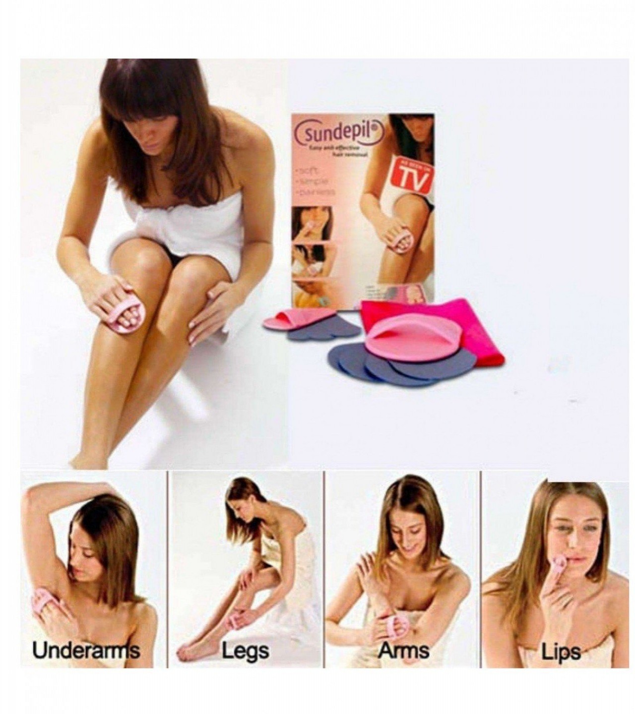 Hair Removing Pads For Women - Covered With Small Crystals