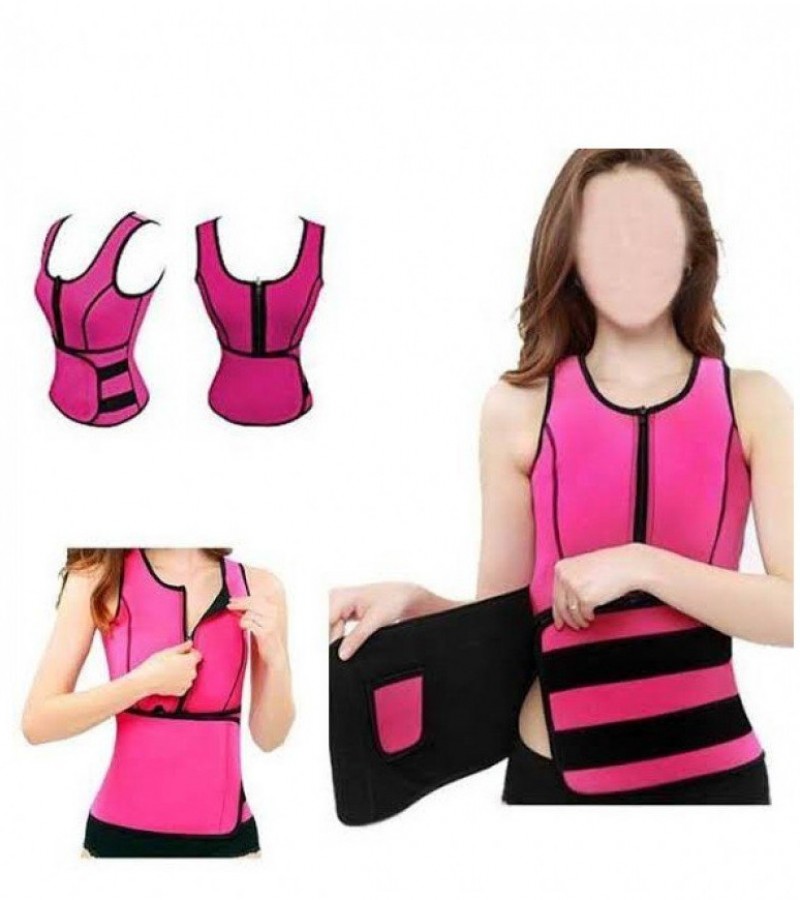 Hot sweat body vest with belt - sauna body shaper - weight loss