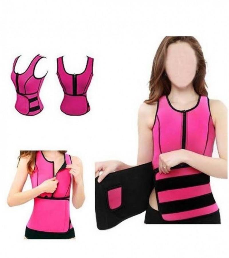 Hot sweat body vest with belt - sauna body shaper - weight loss