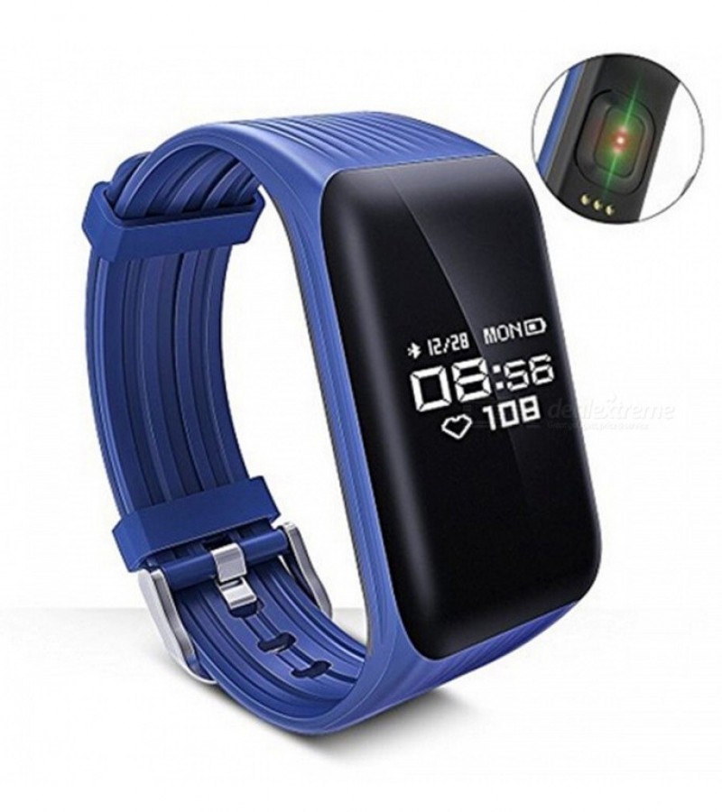 K1 Blue Blood Pressure Waterproof Bluetooth Fitness Bracelet Heart Rate Monitor