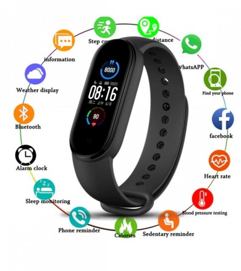 New M5 Band Sport Wristband Blood Pressure Monitor Heart Rate For Android And Ios