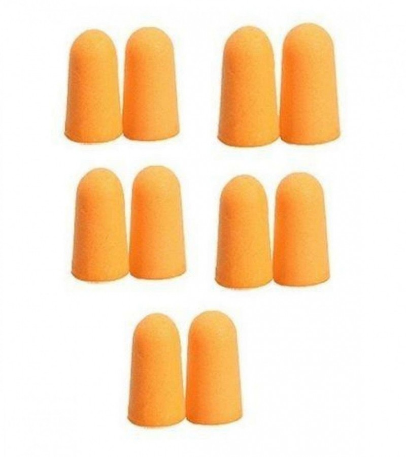Pack of 5 - Soft Foam Noise Preventing Ear Plugs