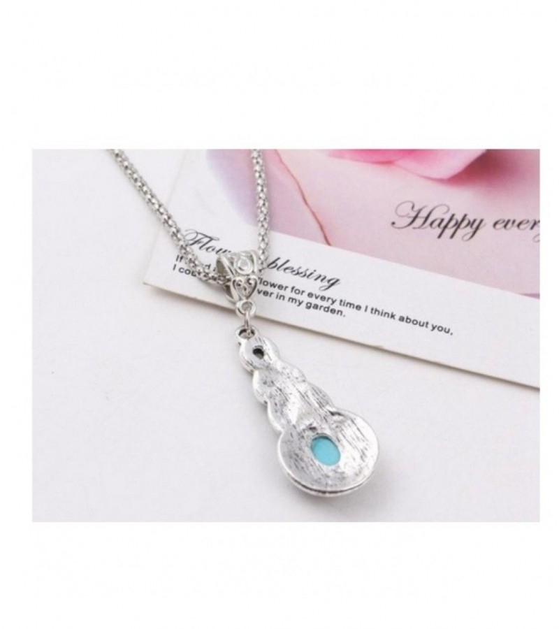 Round Jewelry Charming Blue Stone Infinity Pendant Necklace