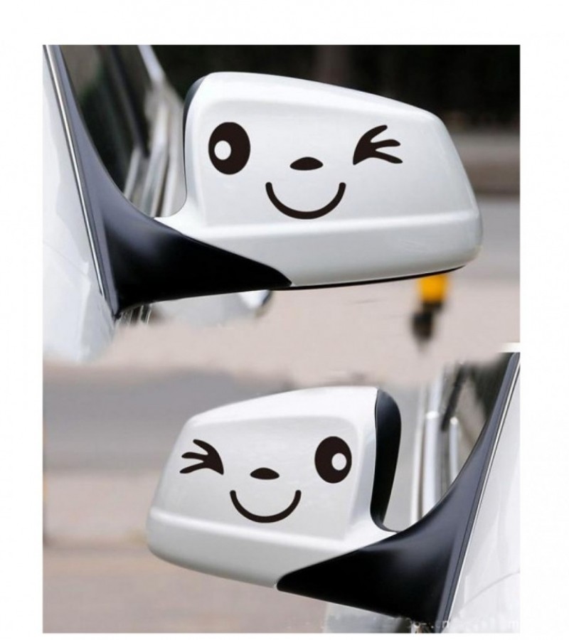 Smiling Blink Winks face car Styling Sticker - Black