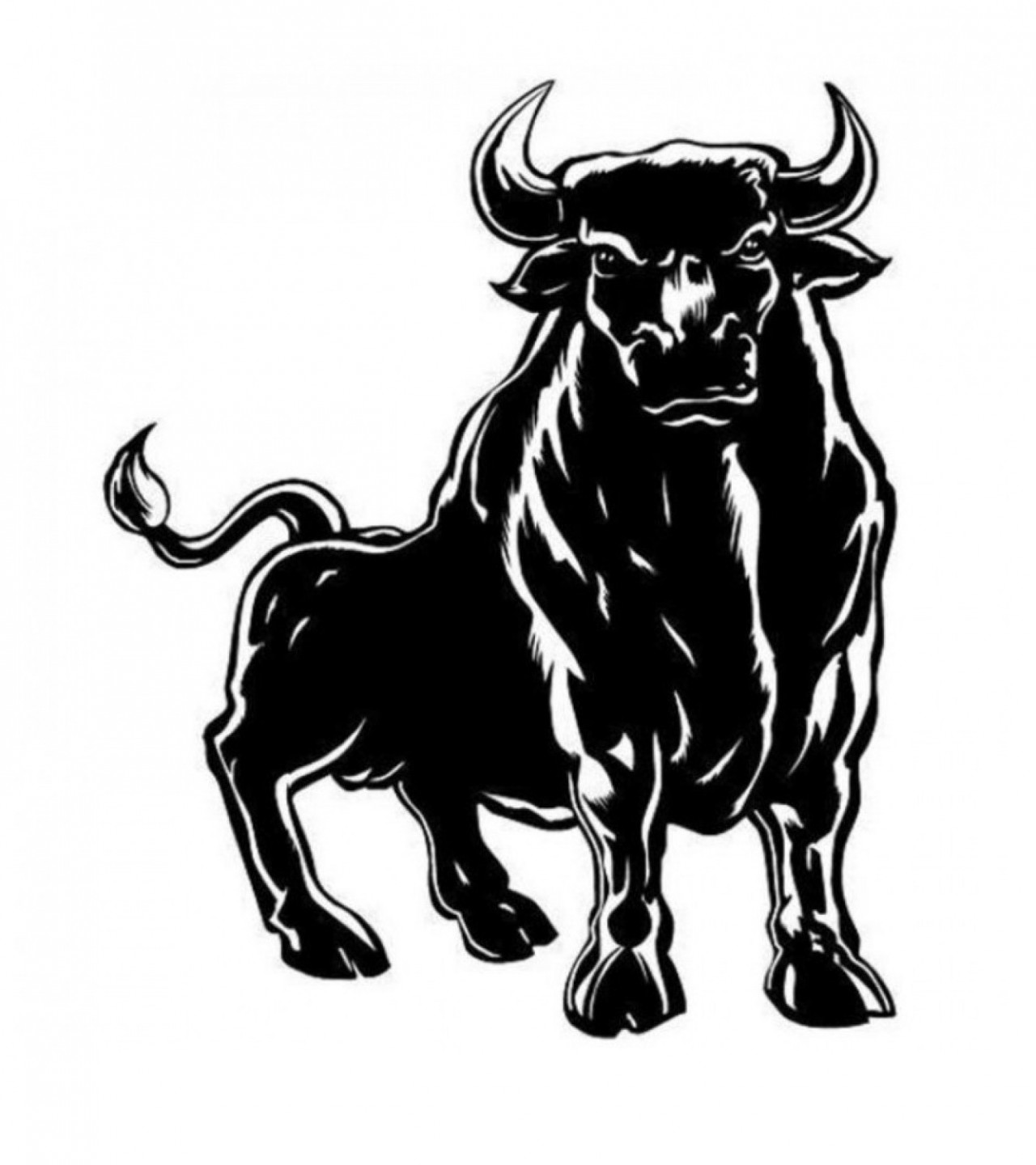 Spanish Bull Mighty Styling Cool Car Sticker - Black