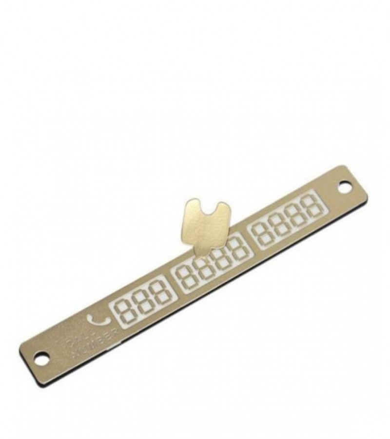 Telephone Number Card Temporary Car Parking Card - Gold