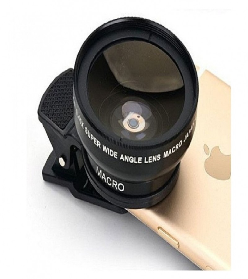 Universal Clip-on 37mm 0.45X Wide Angle Lens + Macro Lens 2-in-1 Mobile Phone Camera Lens Kit