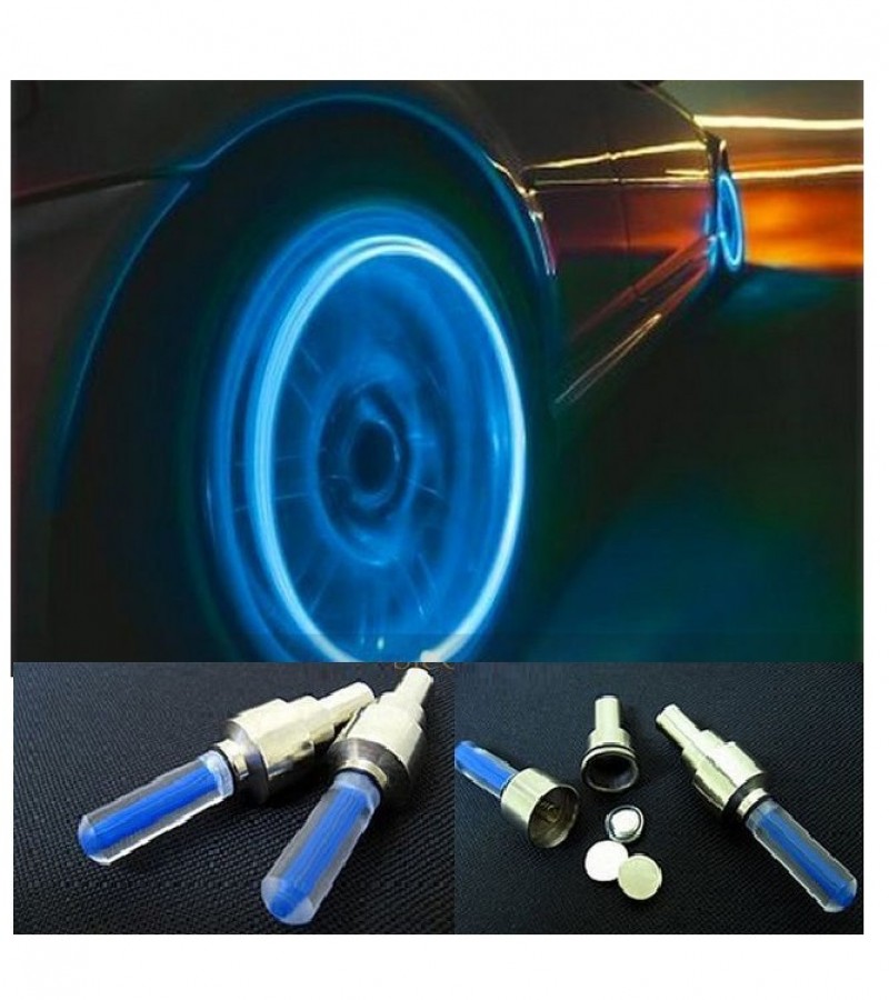 Universal Tyre valve Neon LED Light with Sensor Activated for Cars Bikes Bicycle Wheels (Set of 2)