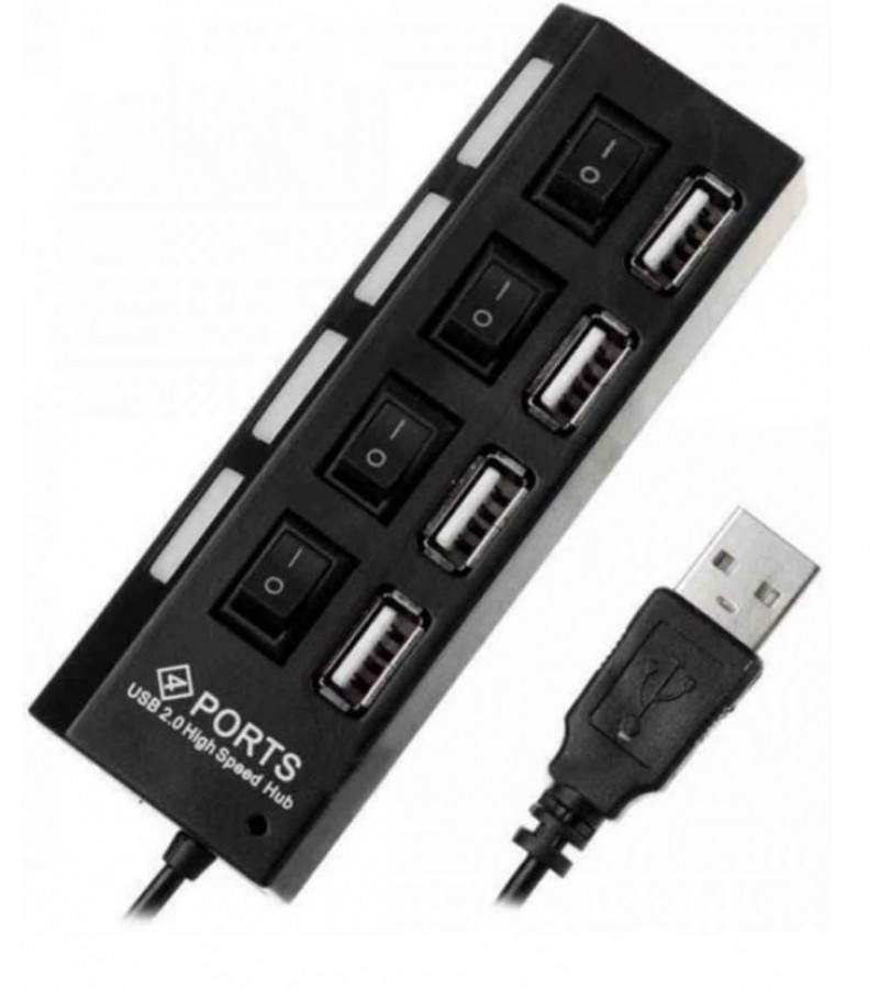 USB Hub 4 Port 2.0 With Button