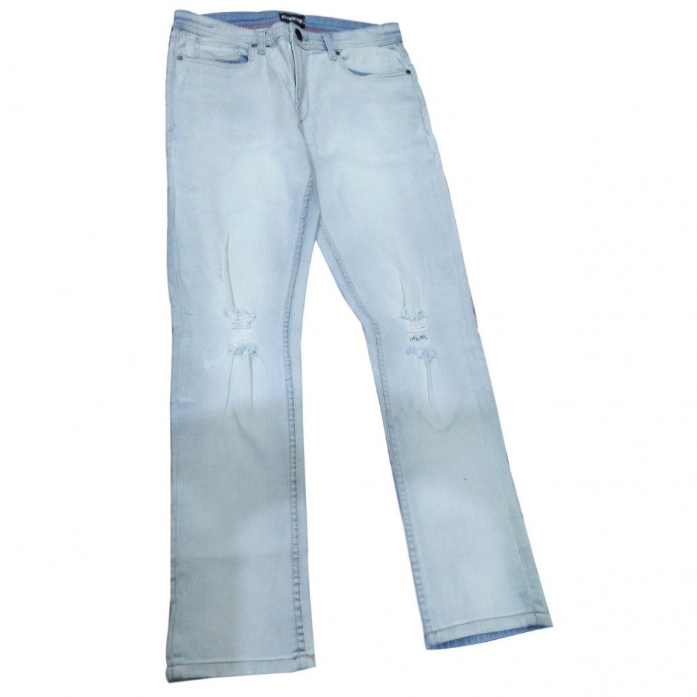 men's striped denim jeans