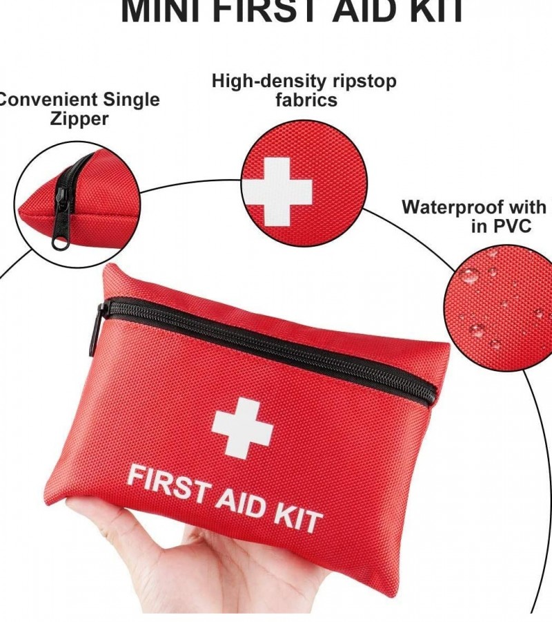 First Aid Kit Pouch, 13 Pieces Compact Waterproof Mini Emergency Bag
