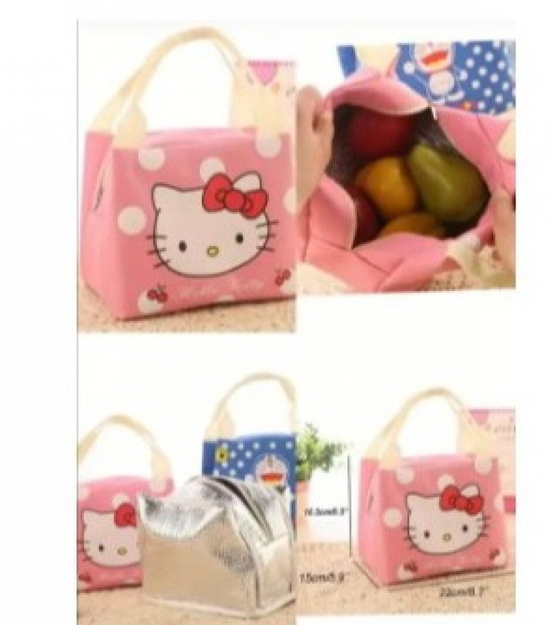 Insulation HOT and COLD Lunch Bag Hello Kitty Design Canvas Bags Fresh Handbag  film Bag