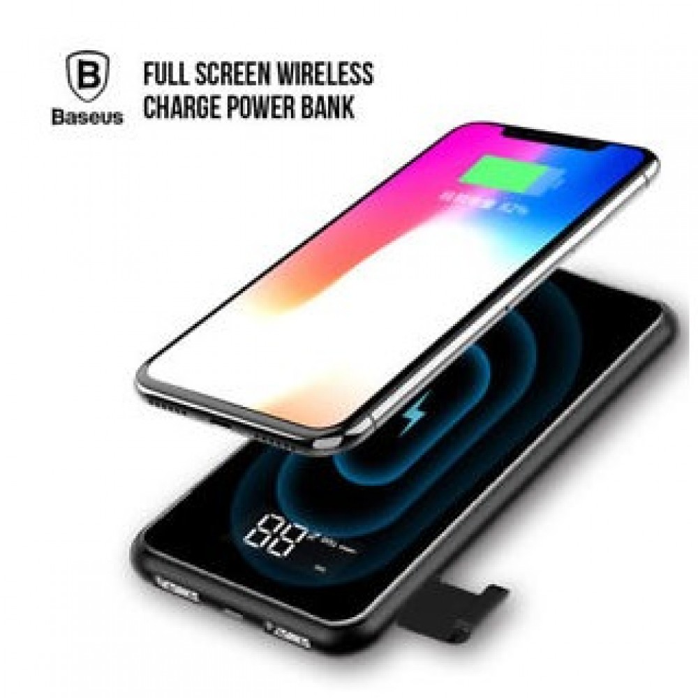 Baseus 8000Mah Qi Wireless Power Bank Charger – up to 9000mAh battery capacity