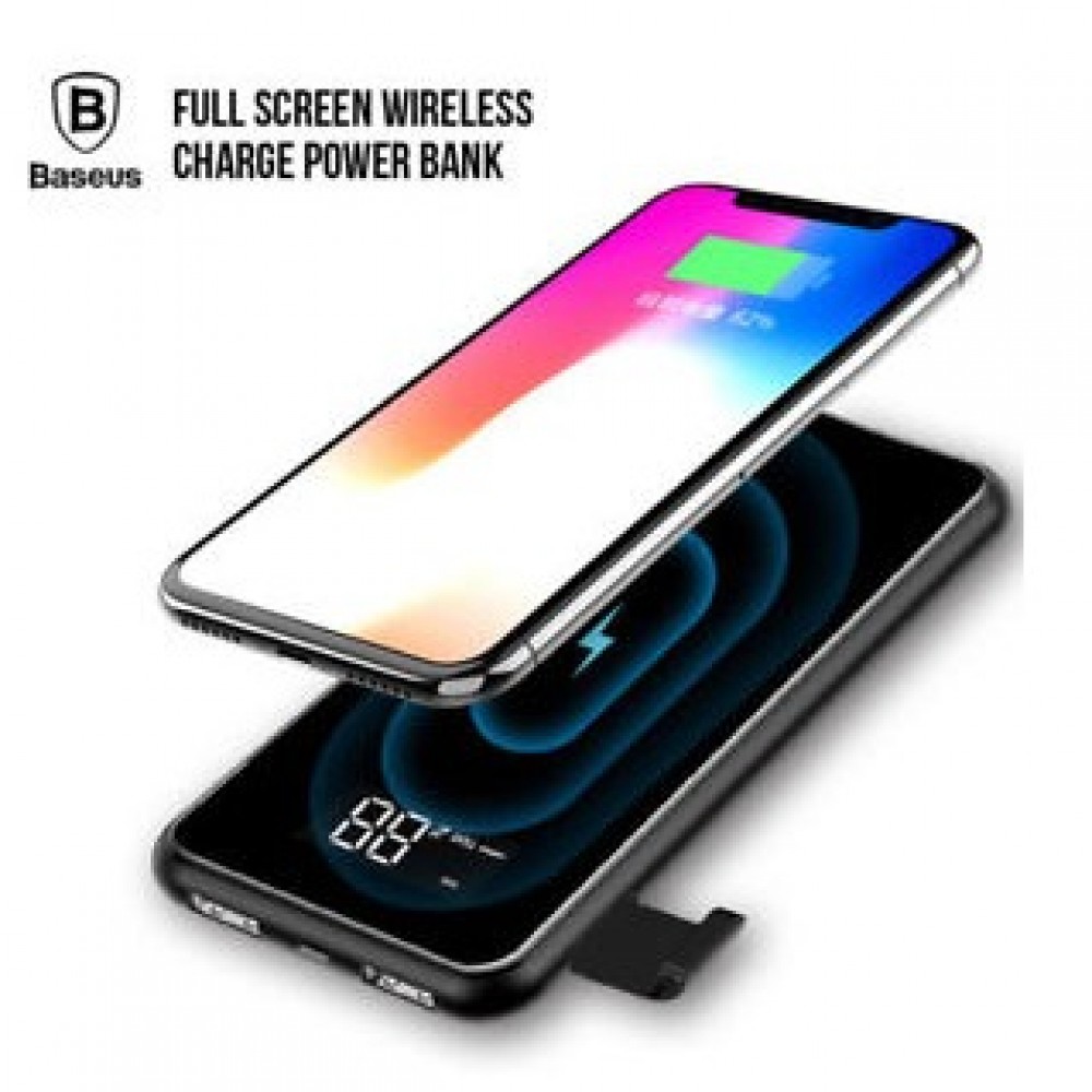 Baseus 8000Mah Qi Wireless Power Bank Charger – up to 9000mAh battery capacity