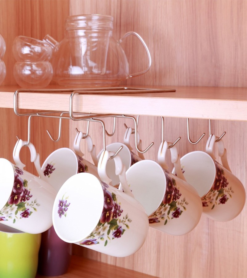 10 Hooks Stainless Steel Tea Cup Stand