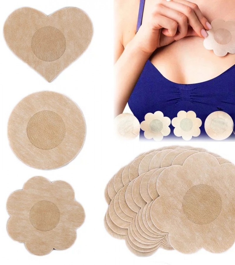 10Pcs Women's Soft Nipple Covers Stickers Invisible Lift Tape Overlays Disposable Breast Petals 80