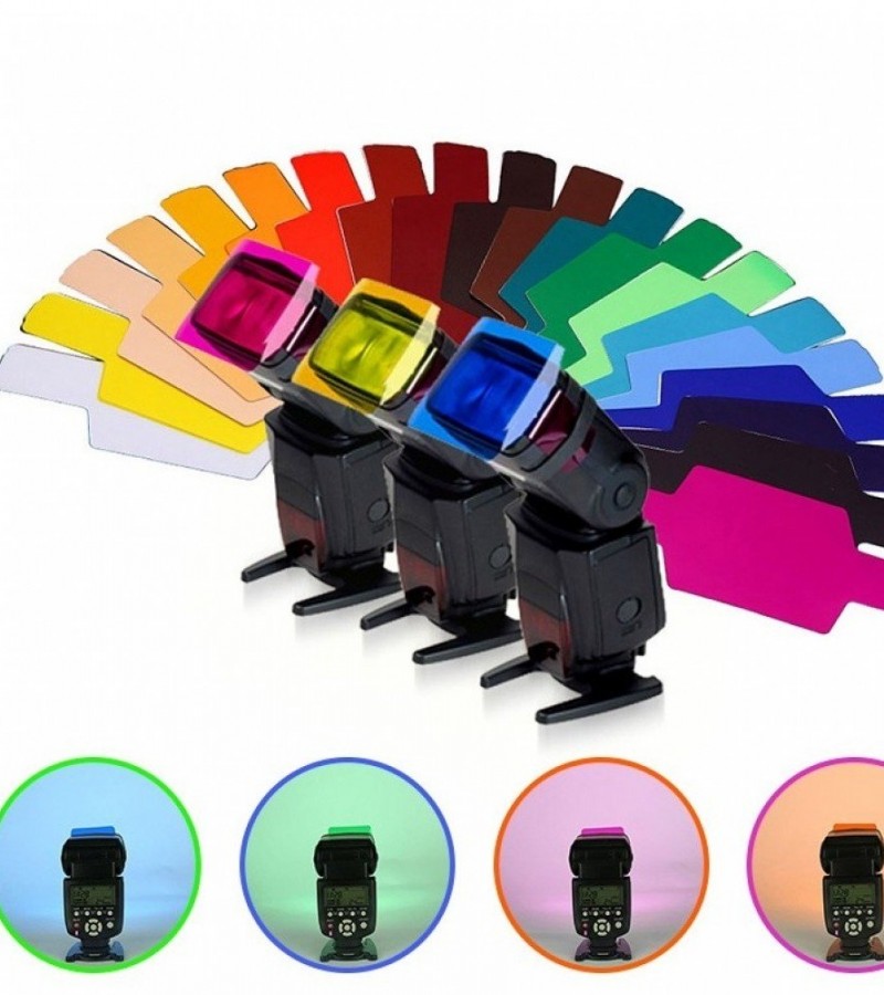 12 Pcs Universal Colour Card Gel Lighting Diffuser Studio Lights For DSLR Cameras