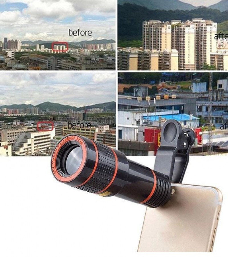 12x lens Optical Zoom Camera With Clip For iPhone/Huawei Universal