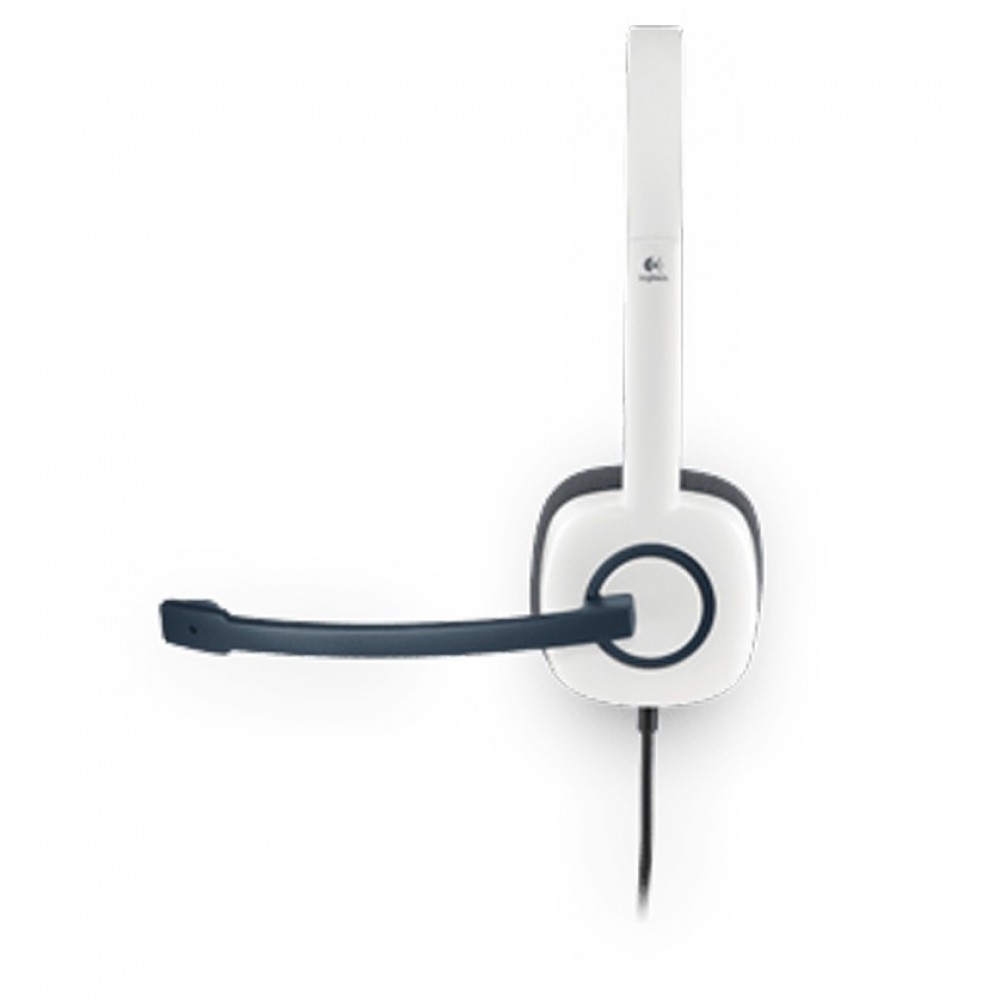15. Logitech Stereo Headset H150 – Rotatable – Noise Cancellation -  Cloud White (981-000349)