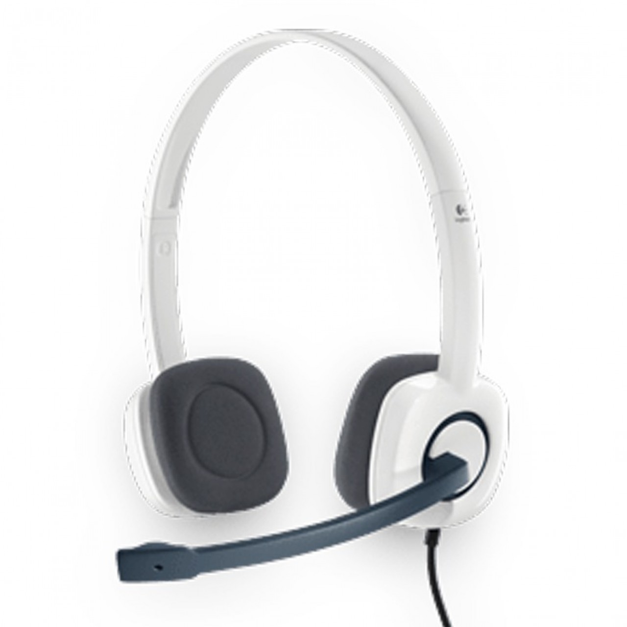 15. Logitech Stereo Headset H150 – Rotatable – Noise Cancellation -  Cloud White (981-000349)