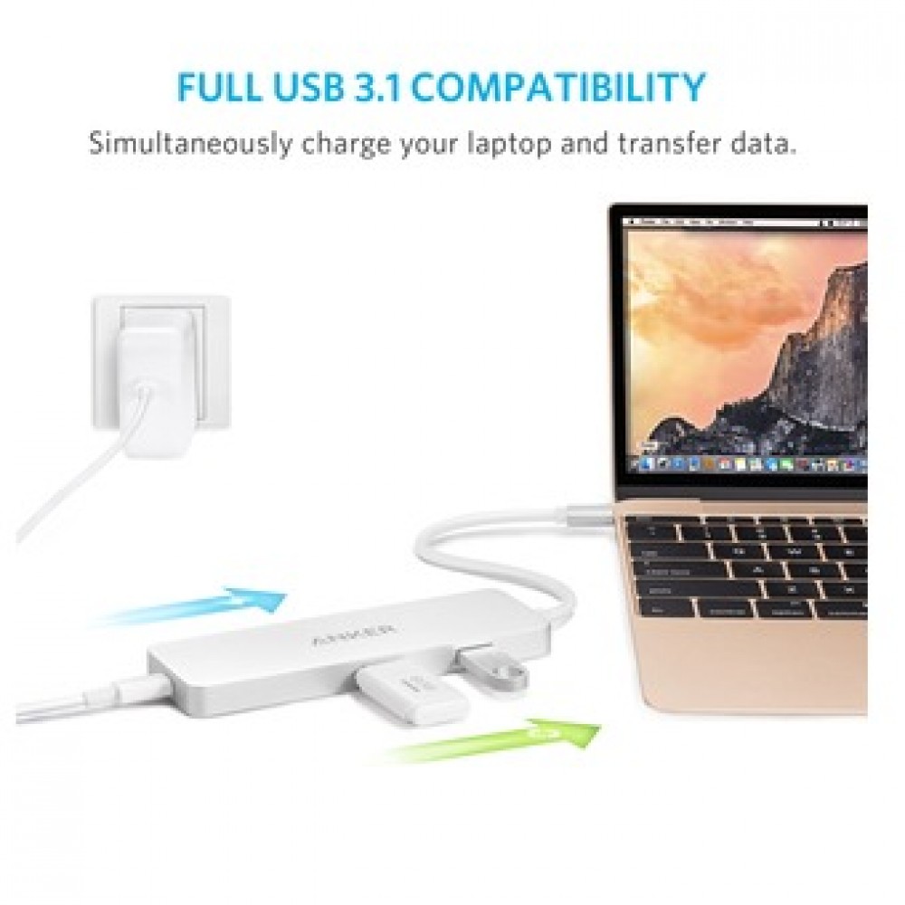 Anker USB-C Hub  - HDMI And Power Delivery - 5 GBPS Transfer Speed - 4K Video Adapter