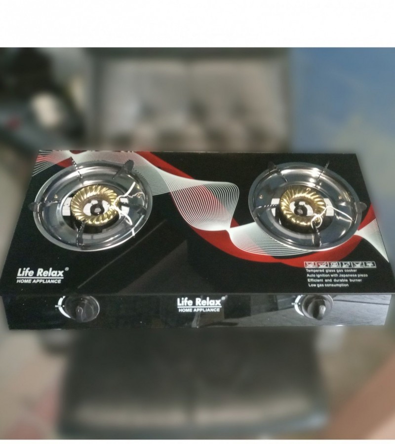 Life relax 2 Burner Tempered Glass Gas Stove