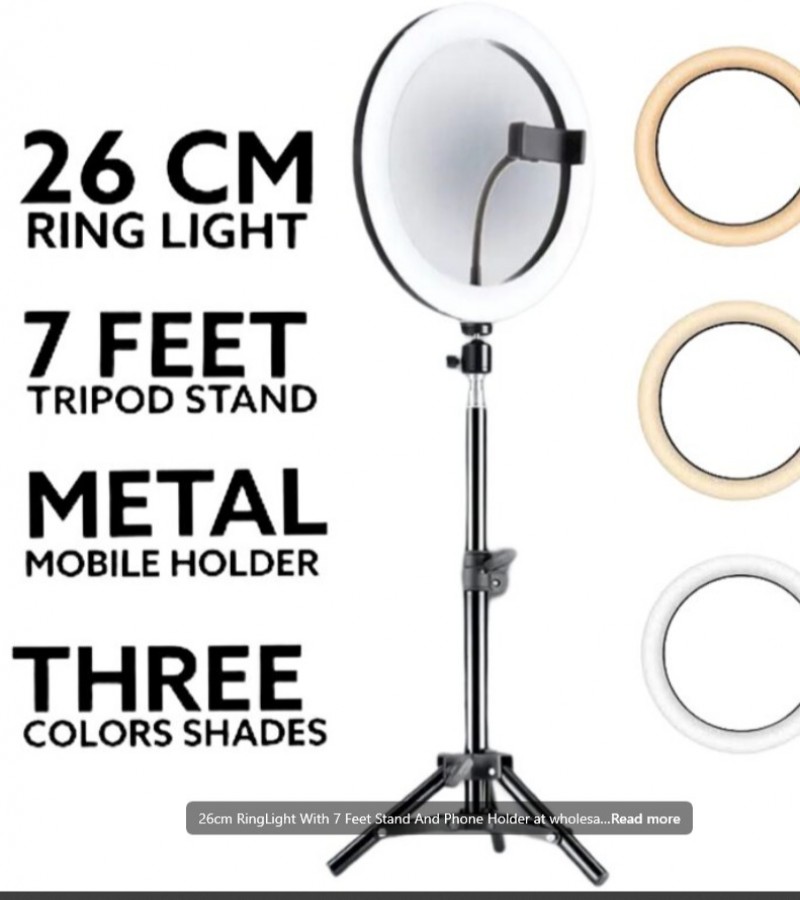 26cm RingLight With 7 Feet Stand And Phone Holder at wholesale