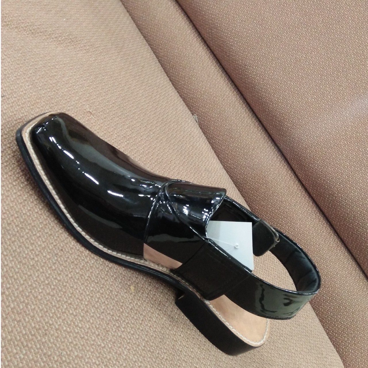 MilliShoes All Leather Black Shine Peshawari Chappal For Men -6 to 11