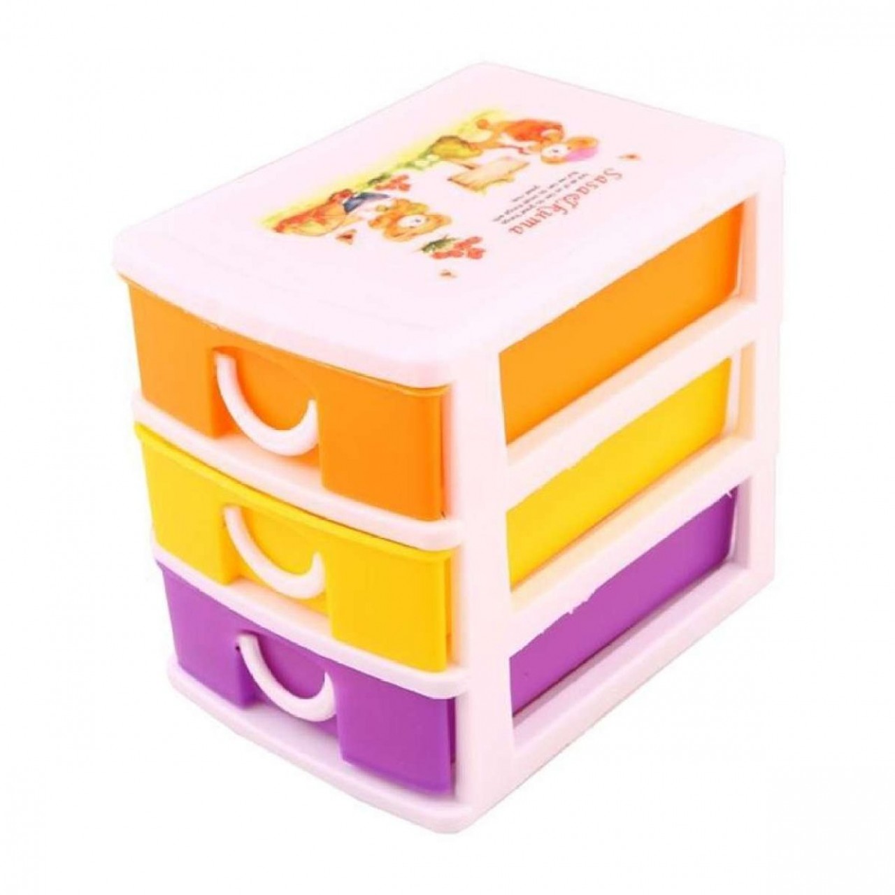 Storage Box Set - Plastic - Multi color - 3 Pieces Set