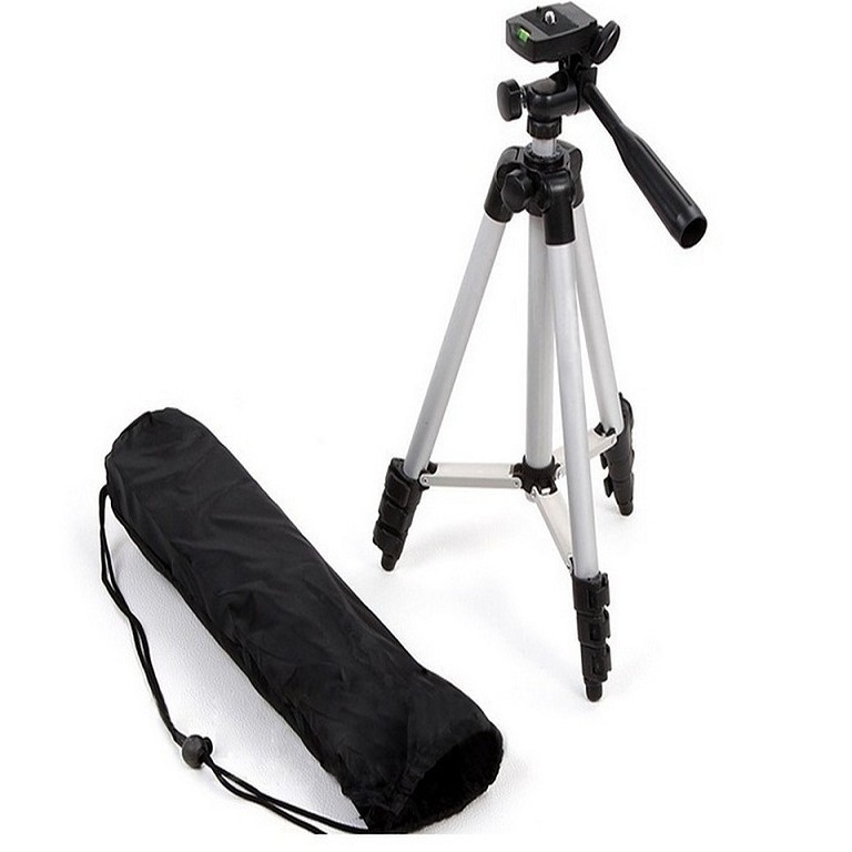 Tripod 3110  Stand For Camera And Mobile - Black & Silver