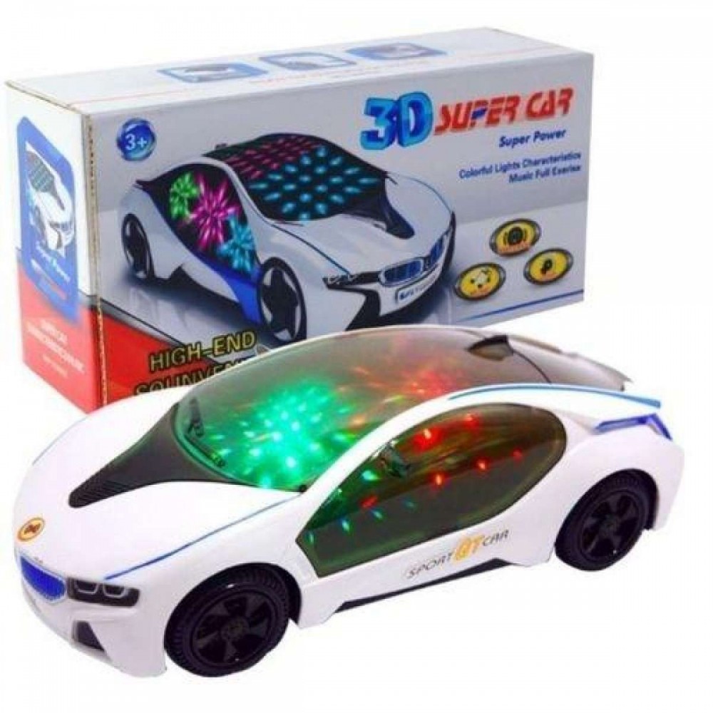 3D Flashing Light Car Toy for Kids