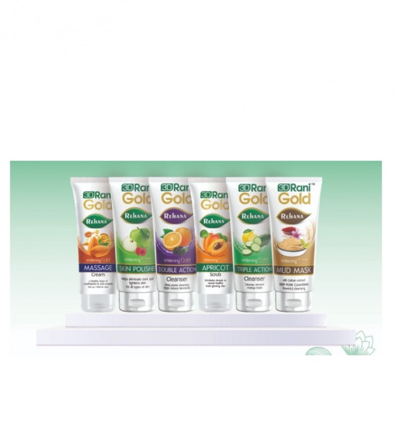 3D Rani Gold Combo/Dry Regimen 6 Piece Kit, Skincare Gift Set