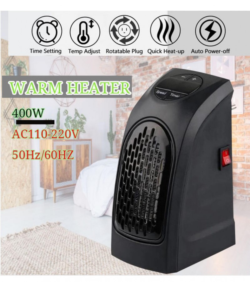 400W Wall Heater Mini Portable Plug-in Personal 110-220V Space Warmer