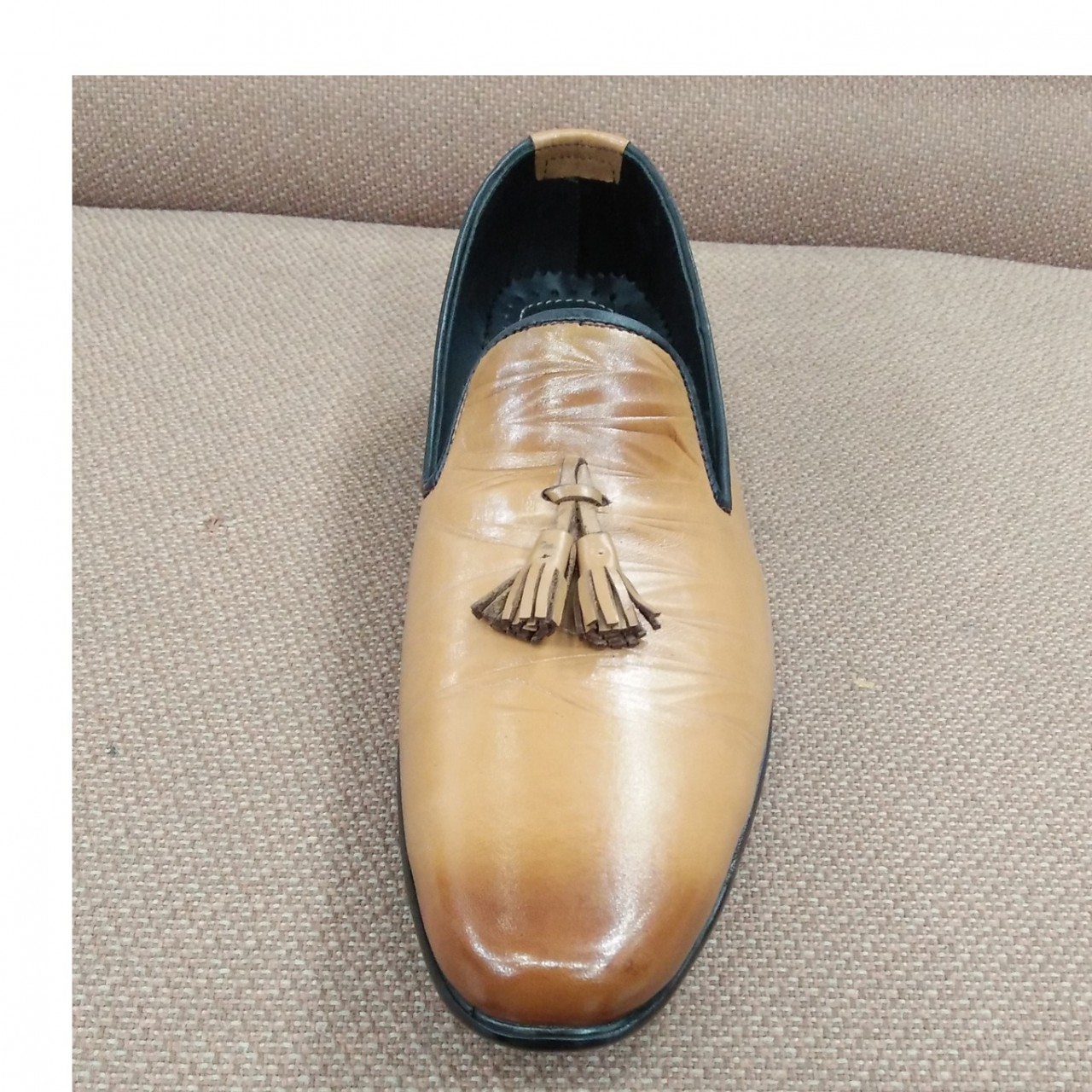 Milli Elegant & Traditional All Leather Shoes For Men -Beige -6 to 11
