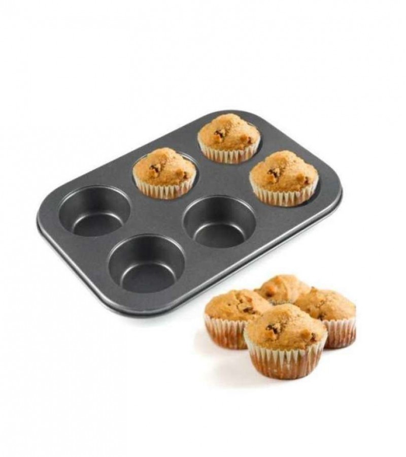 6 Cupcake Muffin Baking Tray Non-Stick Mould