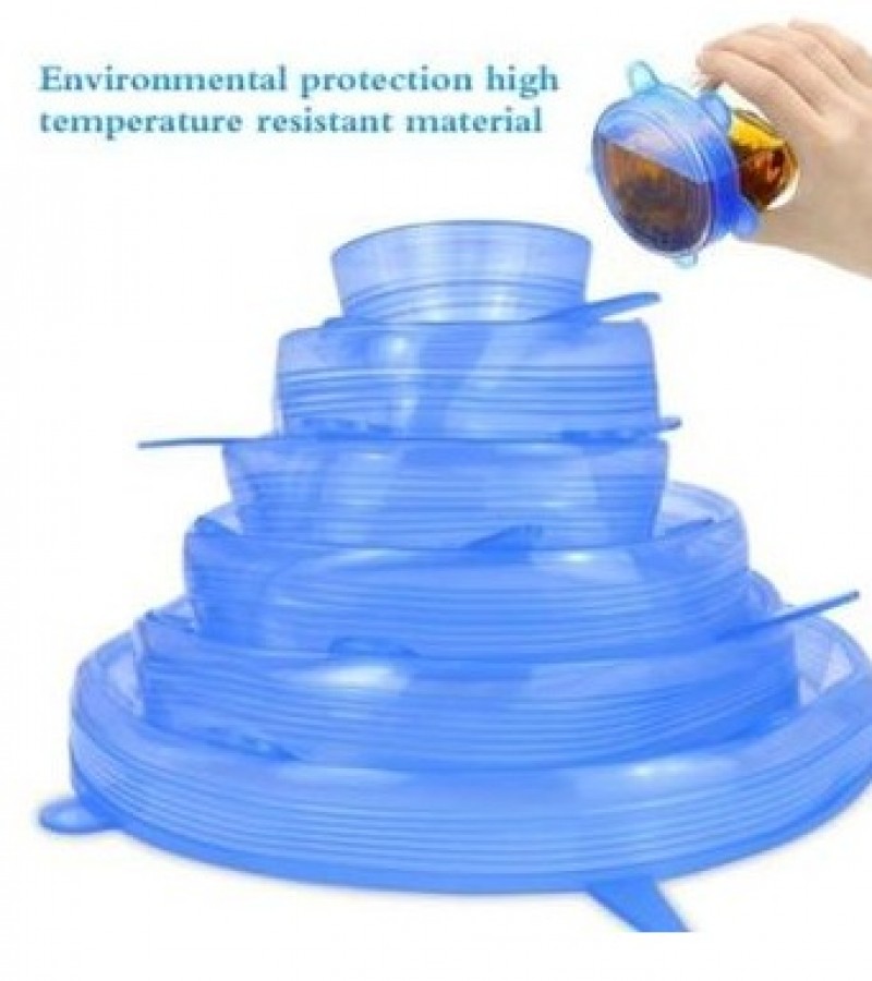 6-PCS SILICONE STRETCHABLE FOOD SAVER COVERS