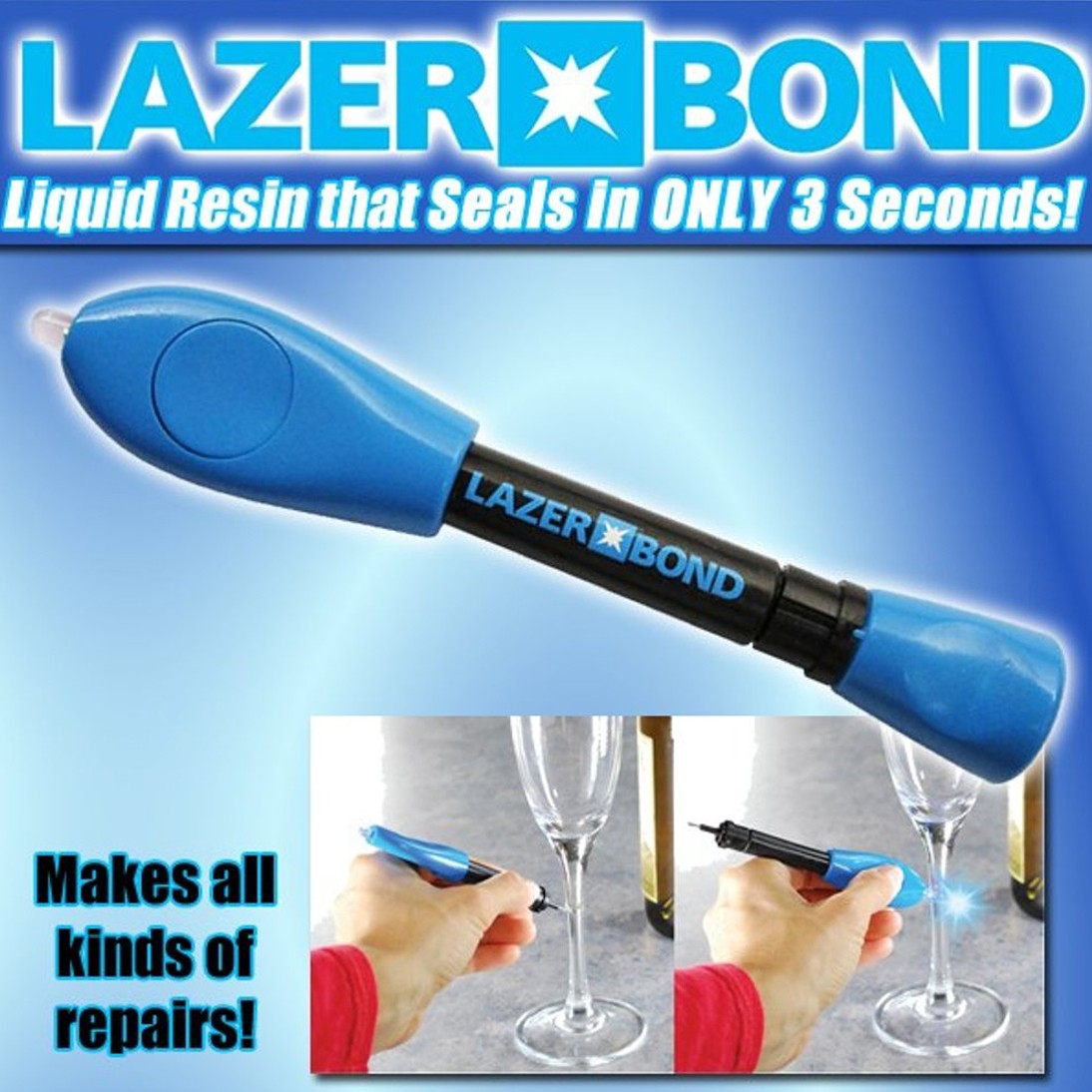 Lazer Bond Repair in 3 Second - Apply & Repair