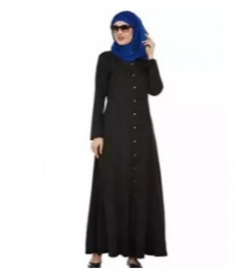 Abaya with front frill and diamond